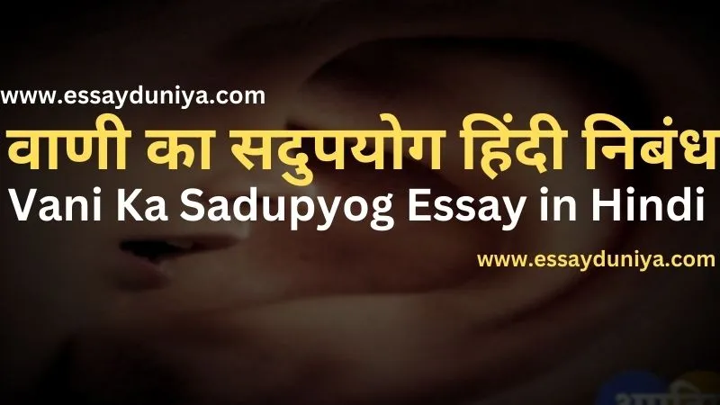 Vani Ka Sadupyog Essay in Hindi
